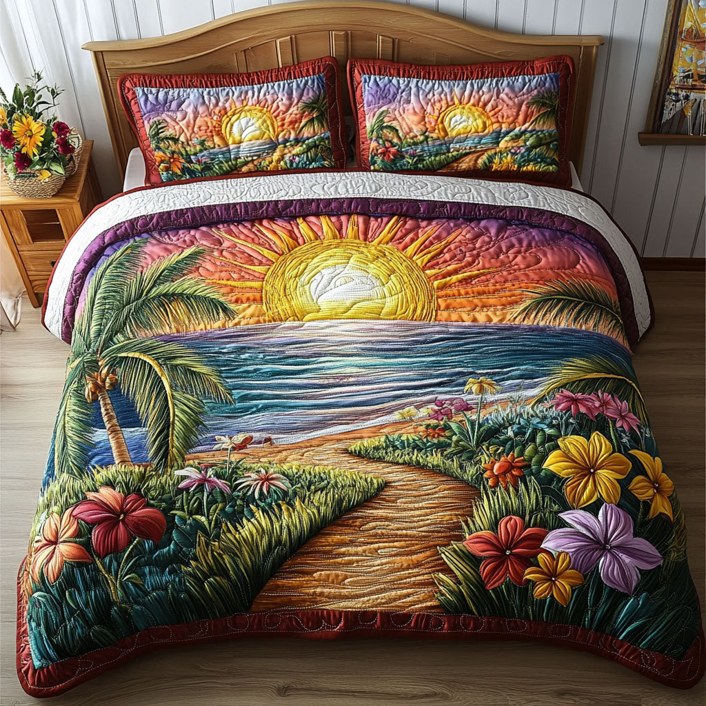 Island Bliss Quilted Bedding Set Soft Bedding Set That Makes a Great Christmas Gift