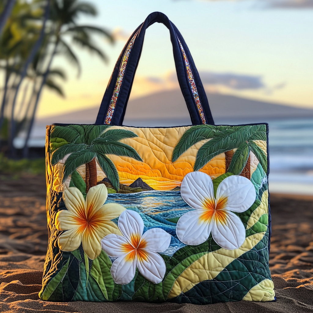 Island Bloom Quilted Tote Bag Gifts For People Who Love The Beach