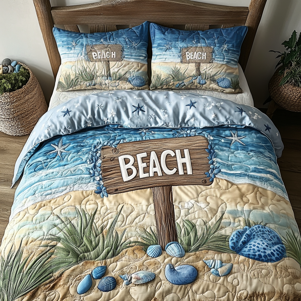 Island Breeze Quilted Bedding Set Best Bed Sheet Set Fathers Day Gifts For Surfers