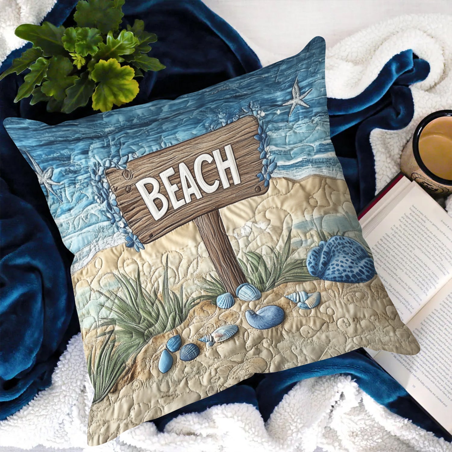 Island Breeze Quilted Pillow Case Home Decor Pillow Covers Gift For Beach Lover