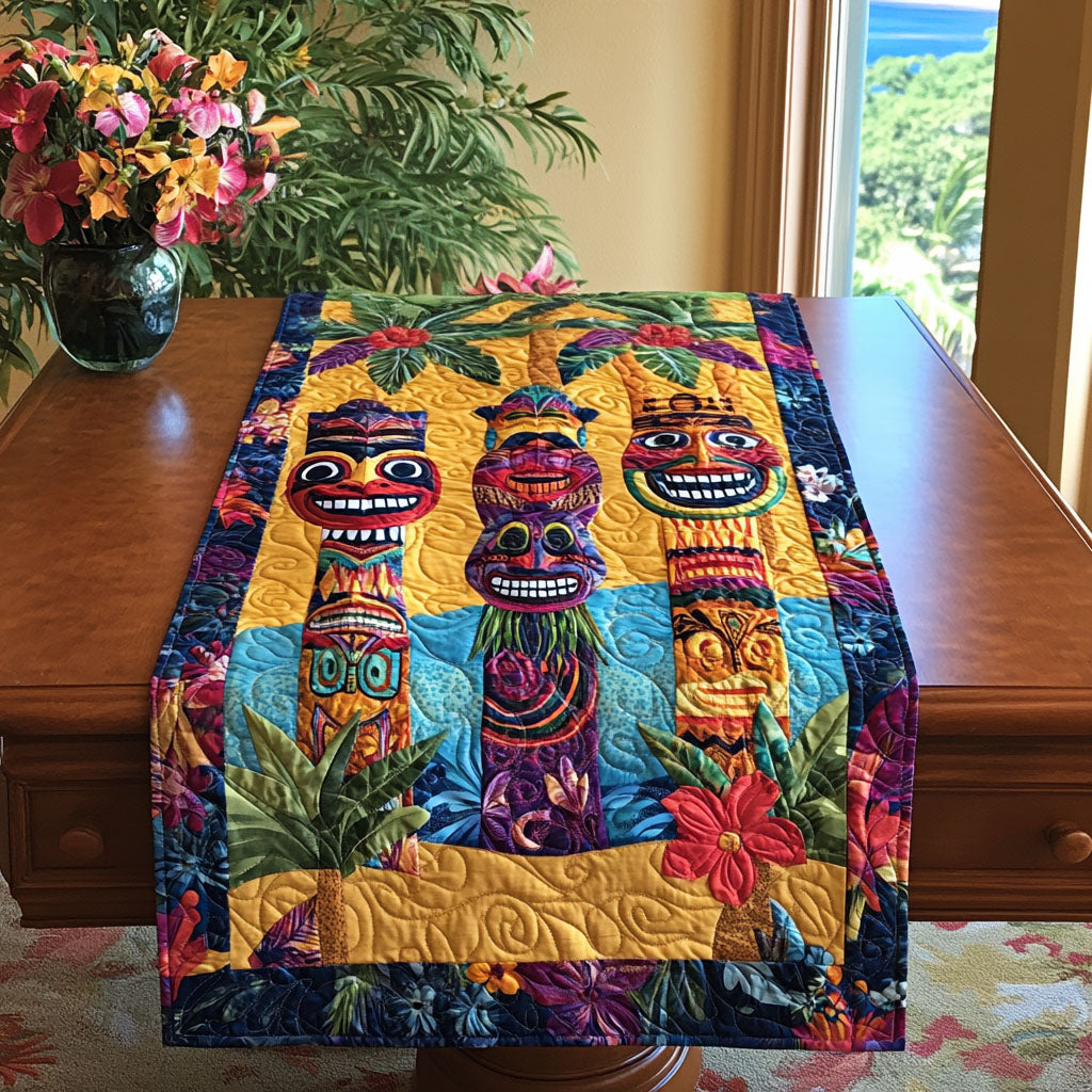 Island Carvings Quilted Table Runner Summer Vibe Table Runner Birthday Presents For Dad