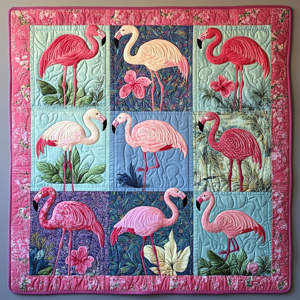 Island Elegance Quilted Blanket Flamingo Gifts For Ladies