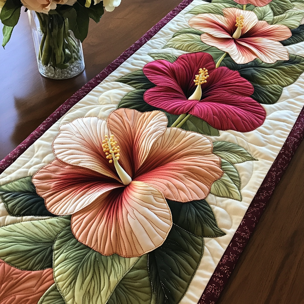 Island Escape Quilted Table Runner Dining Table Decor Ideas Best Friend Gifts