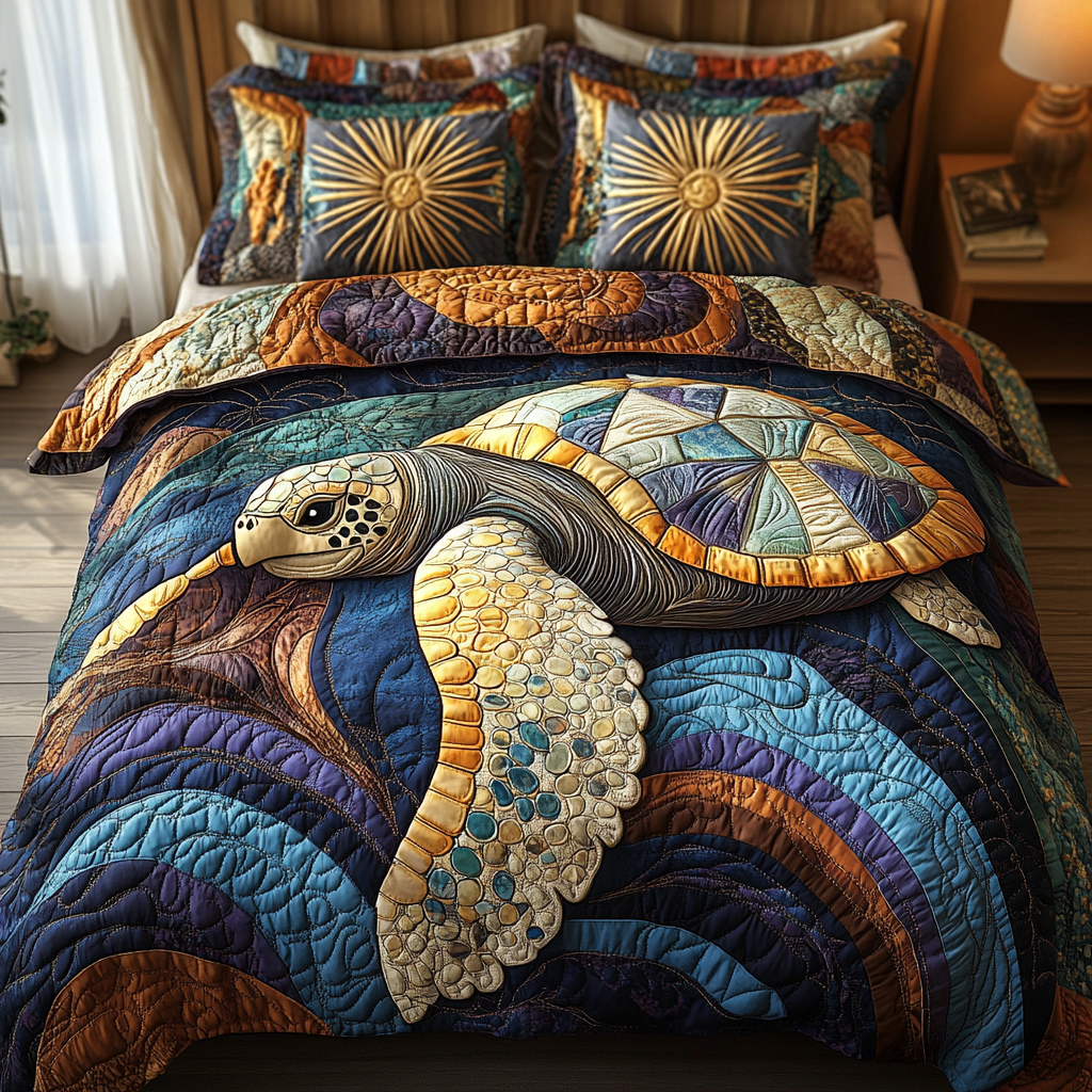 Island Nomad Quilted Bedding Set Bedroom Decor Ideas Sea Turtle Gifts For Mom