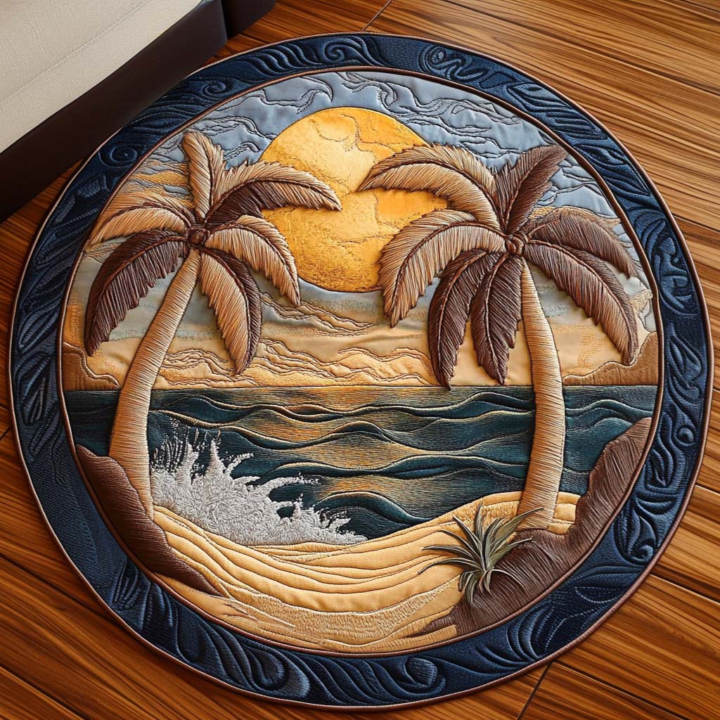 Island Retreat Quilted Round Mat Foyer Decor Ideas Best Gifts For Beach Lovers