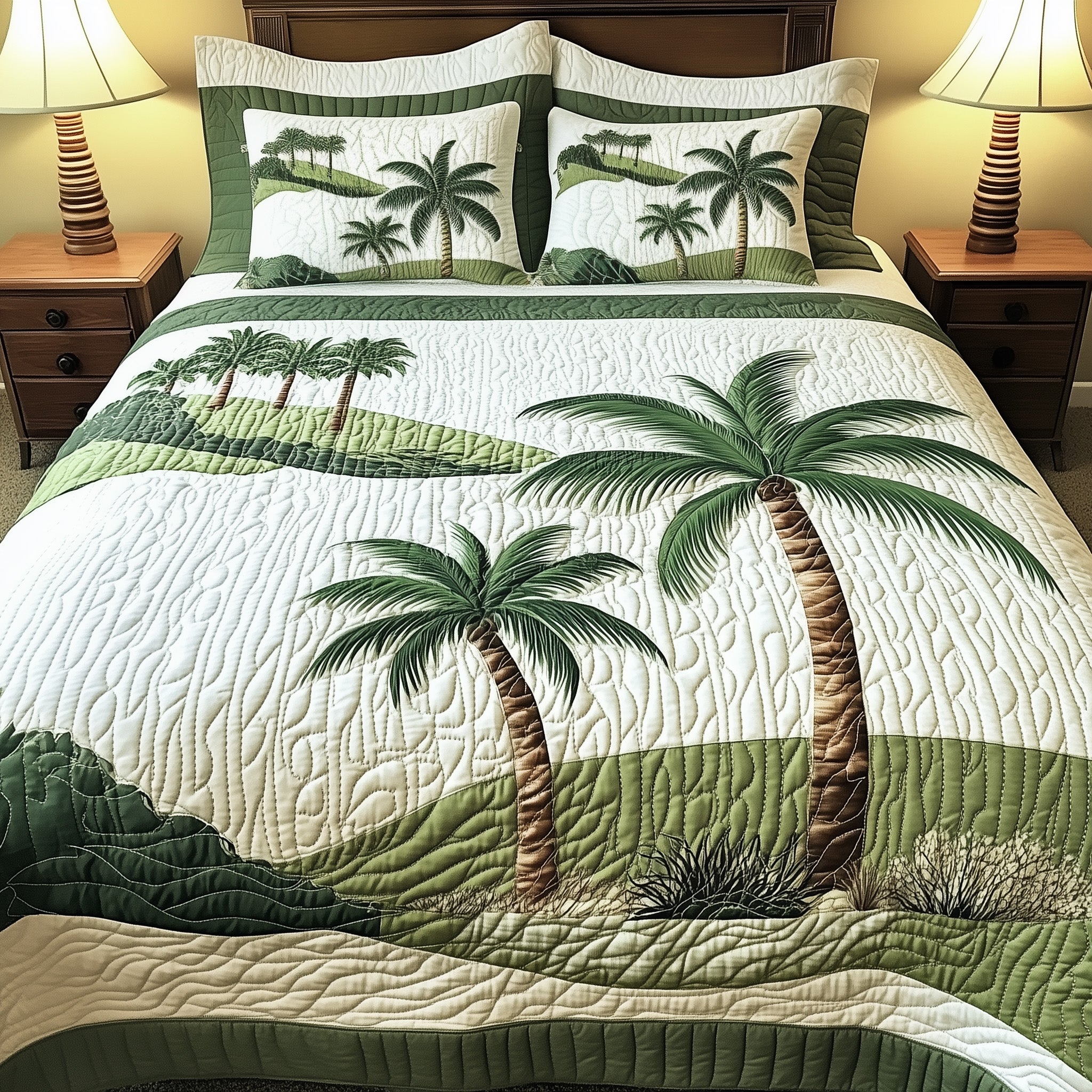 Island Serenity Quilted Bedding Set Duvet Cover Merchandise Meaningful Wedding Gifts