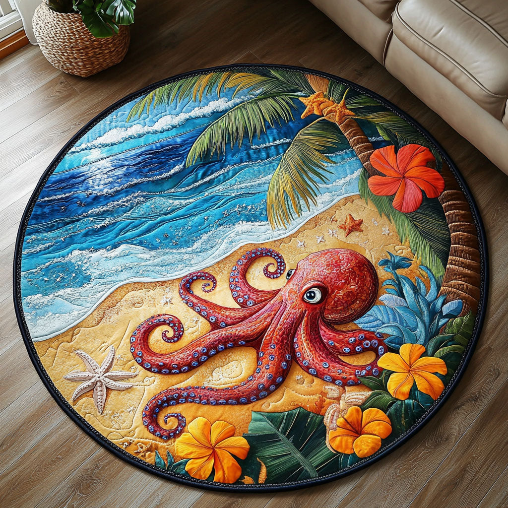 Island Spiral Quilted Round Mat Front Door Idea Gifts For Beach Vacation