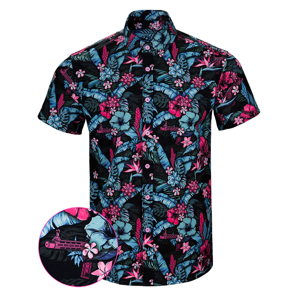 Island Time Button Down Shirt Tactical Aloha Print Shirt Birthday Gift For Father