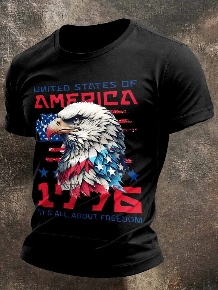 It Is All About Freedom 1776 Eagle T-Shirt Mens Graphic Tees 250th Anniversary Patriotic Gift