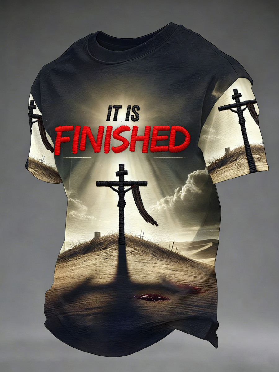 It Is Finished John 19 30 T-Shirt Christian Cross Clothing Gift For Father