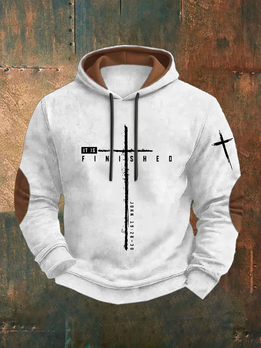 It Is Finished John 19 Cross Graphic Hoodie Men Christian Faith Apparel Best Gift Ideas