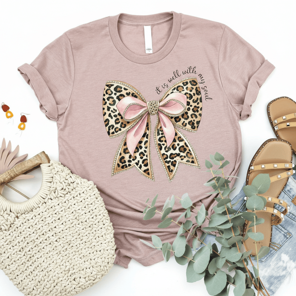 It Is Well Christian Faith Shirt Religious Gifts Inspirational Apparel Bow Graphic