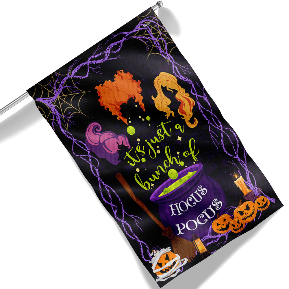 It S A Bunch Of Hocus Pocus Witch Pumpkin Halloween Flag