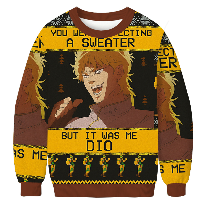 It Was Me Dio Jojo's Bizarre Adventure Christmas Ugly Sweatshirts Christmas Party Novelty Sweater Gift Ideas