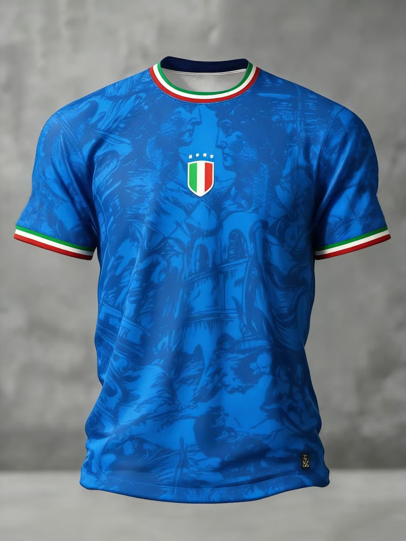 Italia Italy Blue Azzurri T-Shirt WC 2026 Soccer Fan Gear FIGC Badge Clothing Gift For Fans