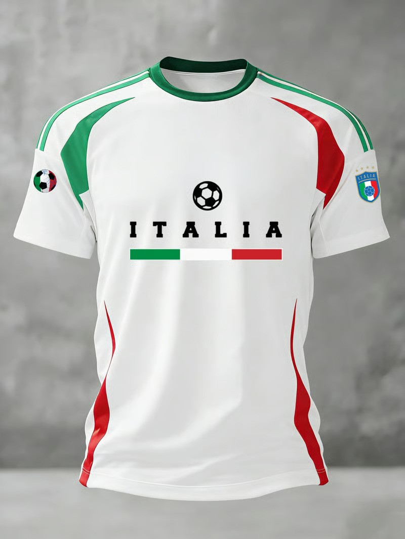 Italia Italy World Cup 2026 T-Shirt Tricolor Flag Soccer Match Day Clothing Gift For Men