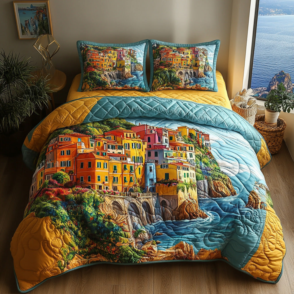 Italian Escape Quilted Bedding Set Modern Bedding Set to Upgrade Your Bedroom