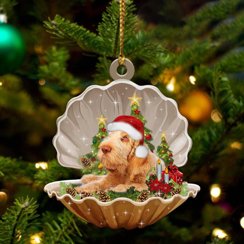 Italian Spinone4 Sleeping in Pearl Dog Christmas Ornament Flat Acrylic