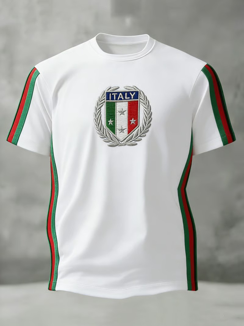 Italy Azzurri World Cup 2026 T-Shirt Laurel Crest Italia Soccer Fan Clothing Gift For Friends