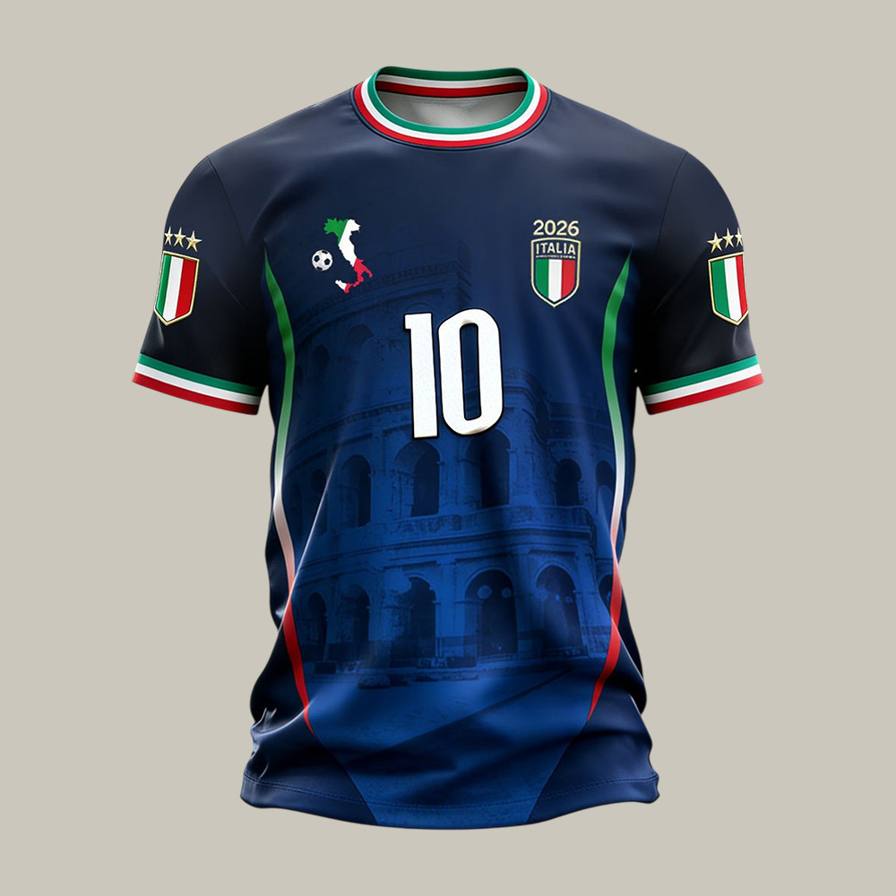 Italy FIFA World Cup 2026 10 T-Shirt World Cup Clothes Soccer Gift For Father