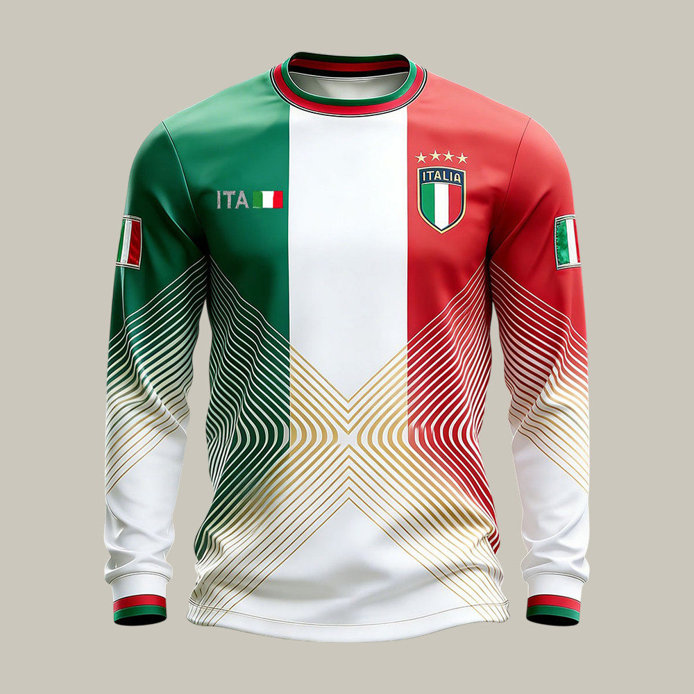 Italy FIFA World Cup 2026 Long Sleeve Shirt Soccer Apparel Game Day Gift For Men