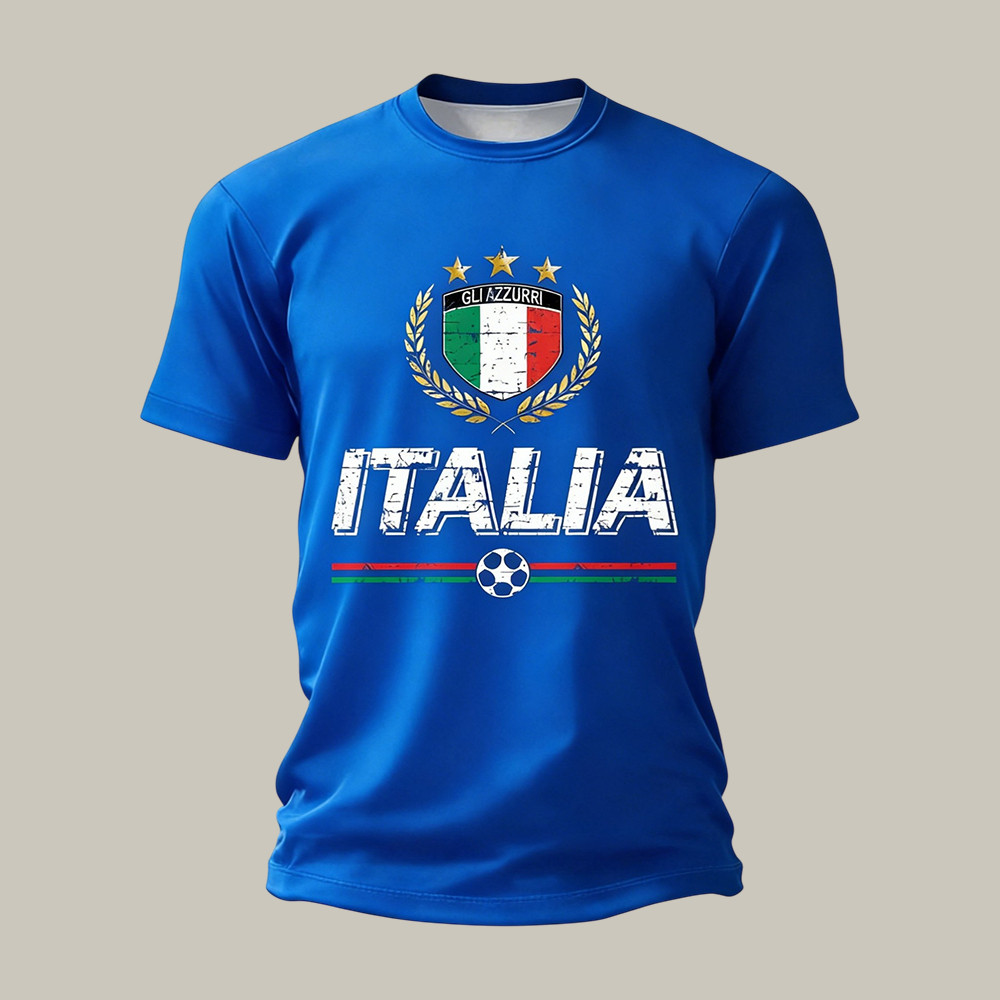 Italy FIFA World Cup 2026 T-Shirt Italian National Soccer Clothes Fan Gift For Father's Day