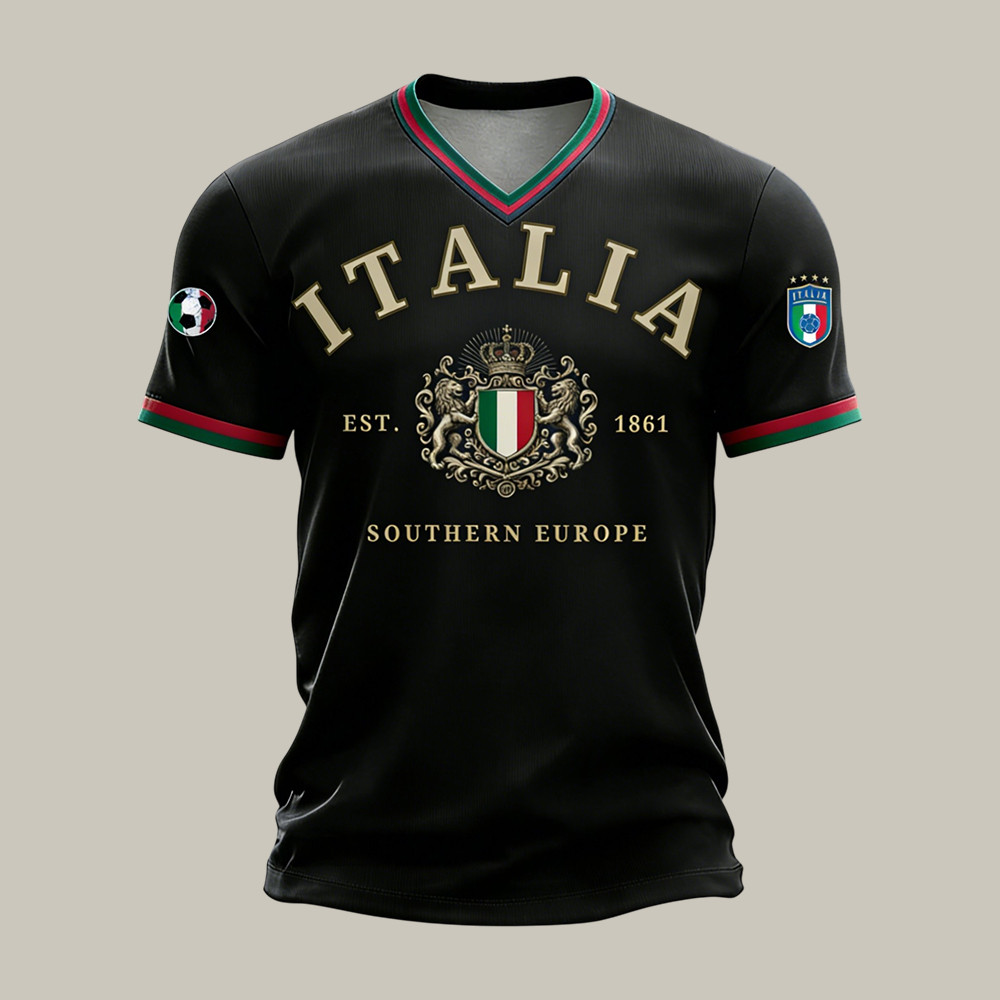 Italy FIFA World Cup 2026 V-Neck Shirt Italian National Soccer Team Clothes Gift For Husband