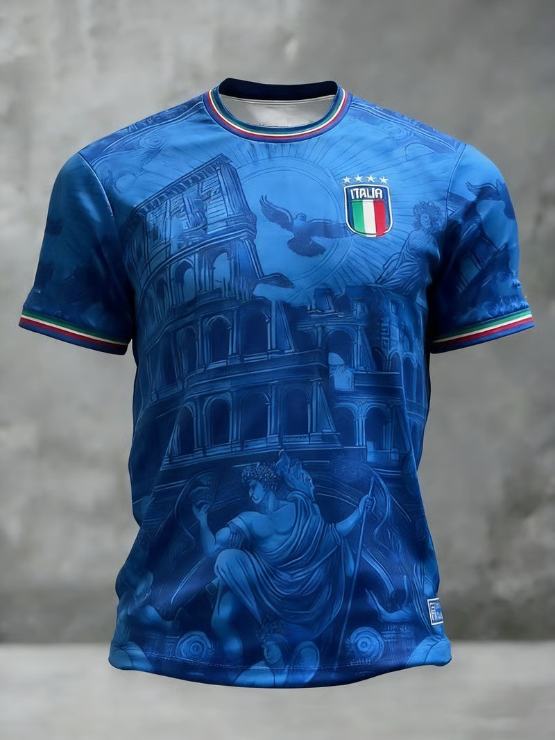 Italy Italia World Cup 2026 T-Shirt Colosseum Renaissance Art Soccer Fan Gear Gift For Fans