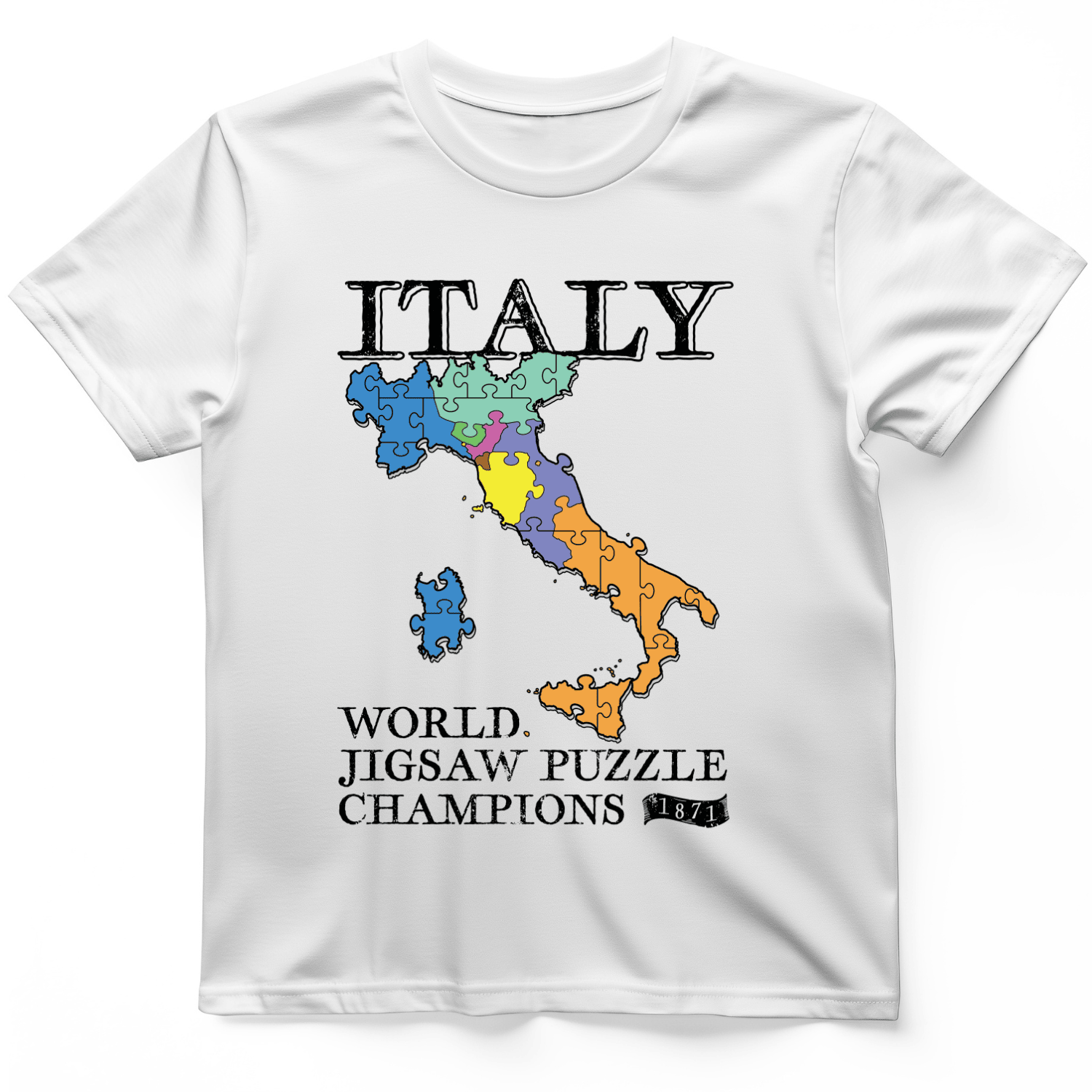 Italy Jigsaw Puzzle T-Shirt Trendy Clothes Unique Presents For Puzzle Lovers