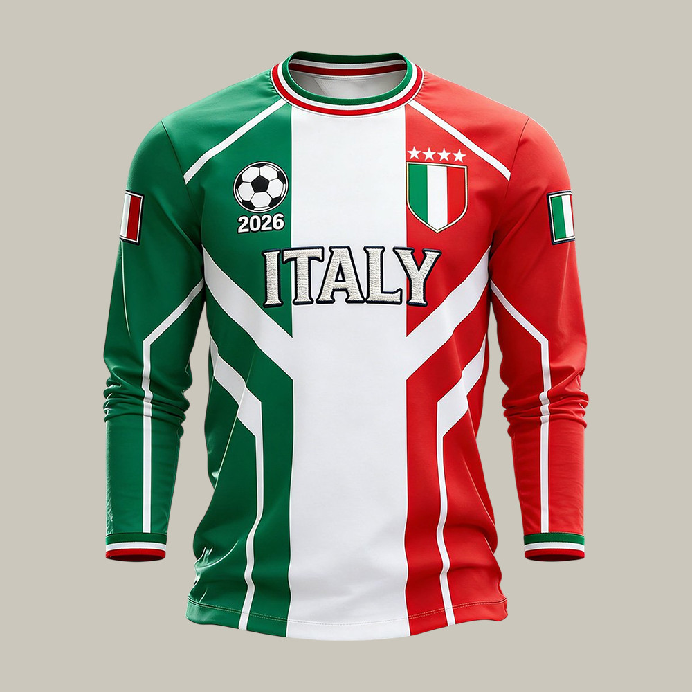 Italy World Cup 2026 Soccer Long Sleeve Shirt FIFA World Cup 2026 Merch Cool Gift For Fans