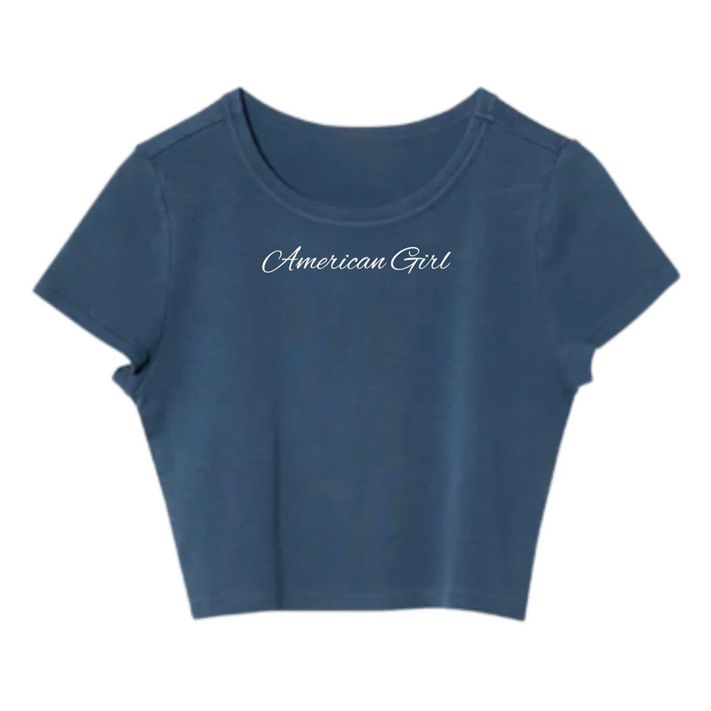 It's Cool To Love America Cropped T-Shirt American Girl Tees Gifts For Girlfriend It's Cool To Love America Cropped T-Shirt American Girl Tees Gifts For Girlfriend