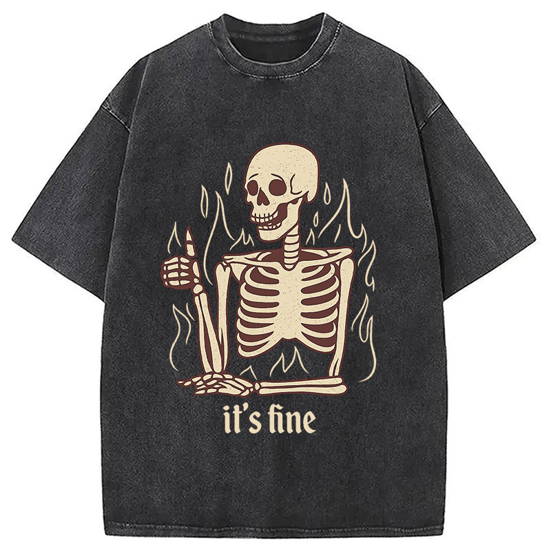 It's Fine Washed T-Shirt Minimal Retro Graphic Clothing Gifts For Besties