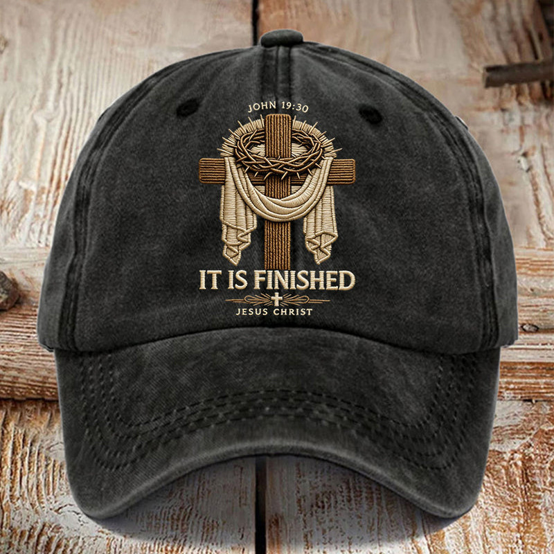 It's Finished Jesus Christ John Hat Faith Based Baseball Cap Present For Dad Birthday