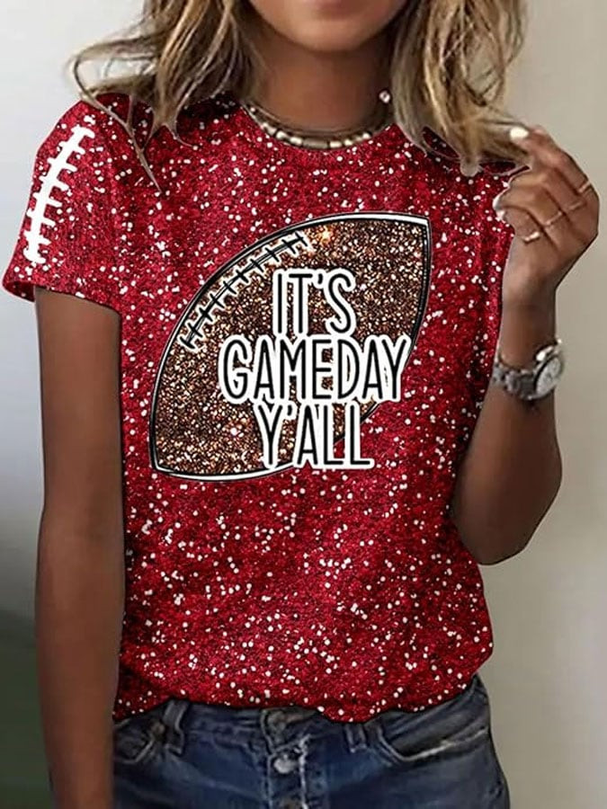It's Game Day Y'all Football T-Shirt Game Day Football Clothes Football Gifts For Wife