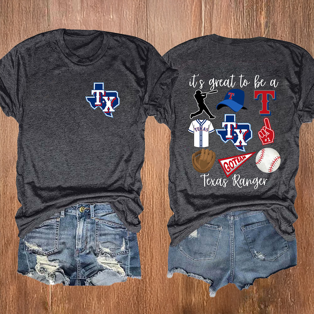 It's Great To Be A Texas Ranger T-Shirt Gifts For Baseball Fans Ideas For Her