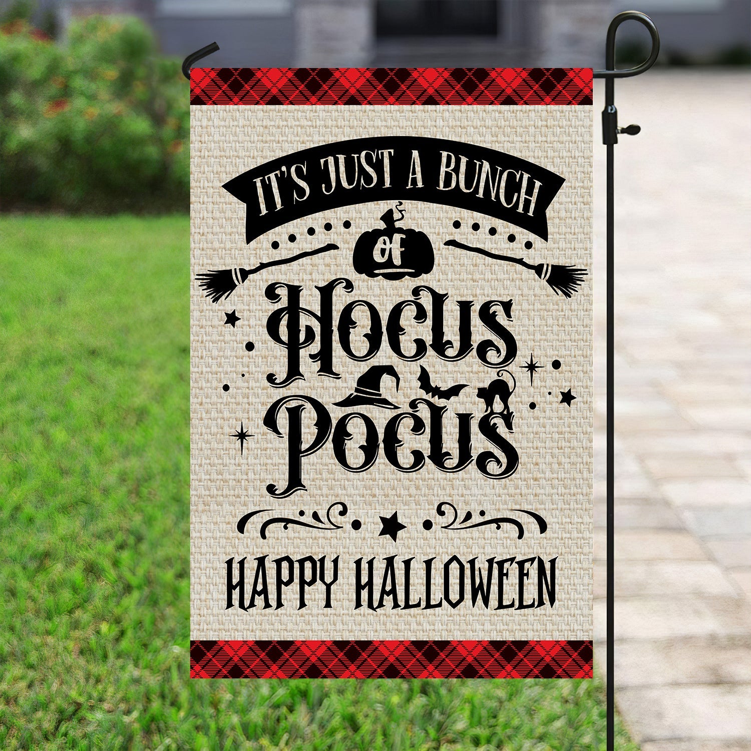 It's Just A Bunch Of Hocus Pocus Flag Happy Halloween Merch Gift For Witch Lovers