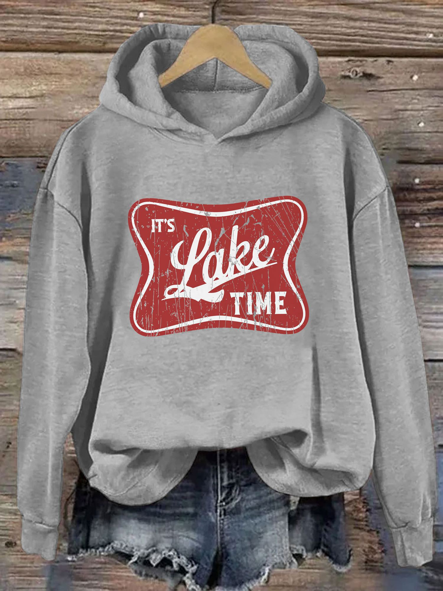 It's Lake Time Hoodie Humorous Style Funny Hooded Sweatshirts Gifts For Women