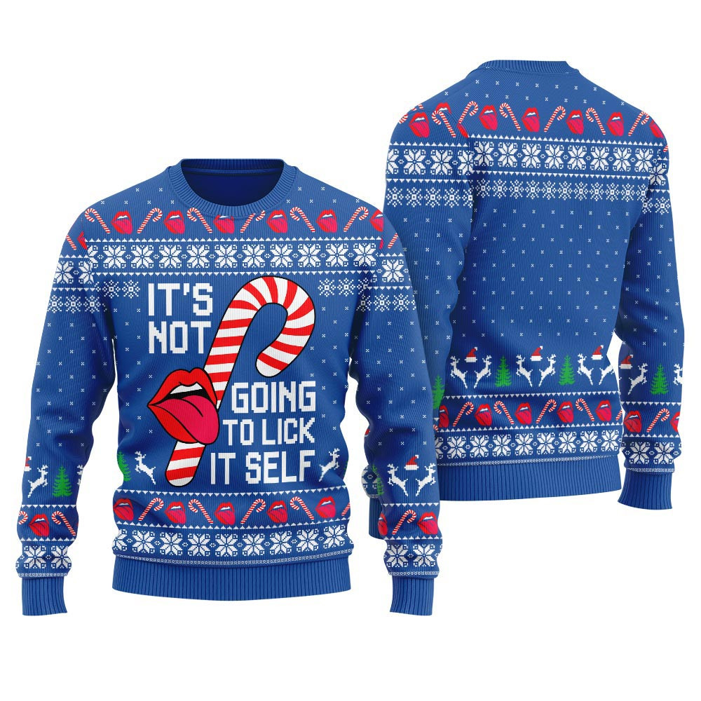Its Not Going To Lick Itself Womens Ugly Christmas Sweater Heartwarming Christmas Gift Sweater for Him or Her