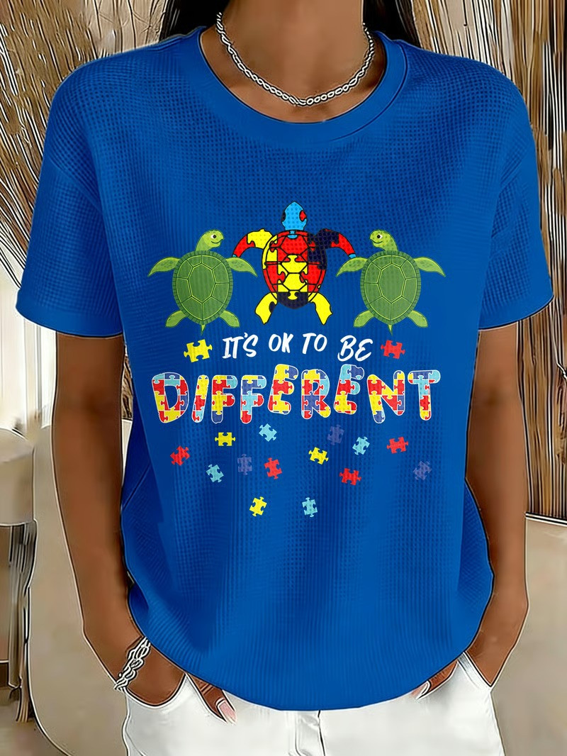 Its Ok To Be Different Turtle Puzzle T-Shirt Autism Awareness Month Acceptance Gift For Turtle Lovers