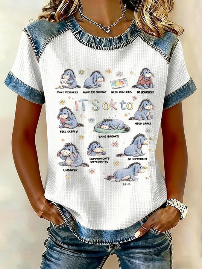 Its Ok To Be Yourself Feel Deeply Donkey Autism Awareness T-Shirt Acceptance Gift For Supporters