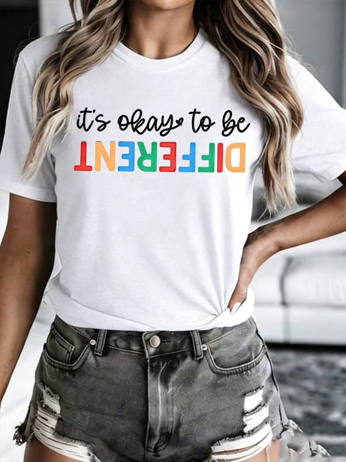 It's Okay To Be Different T-Shirt Autism Awareness Clothing Gift Ideas
