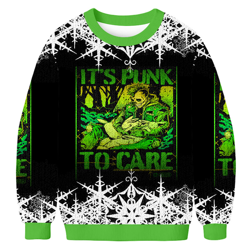 It's Punk To Care Christmas Ugly Sweater Holiday Apparel Christmas Gifts For Party