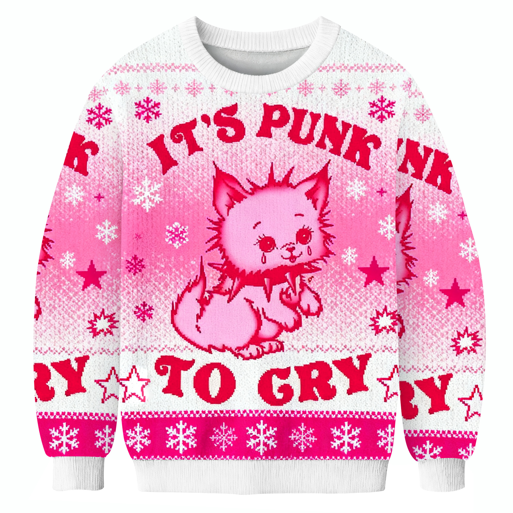 It's Punk To Cry Christmas Ugly Sweater Christmas Apparel Xmas Gift For Her