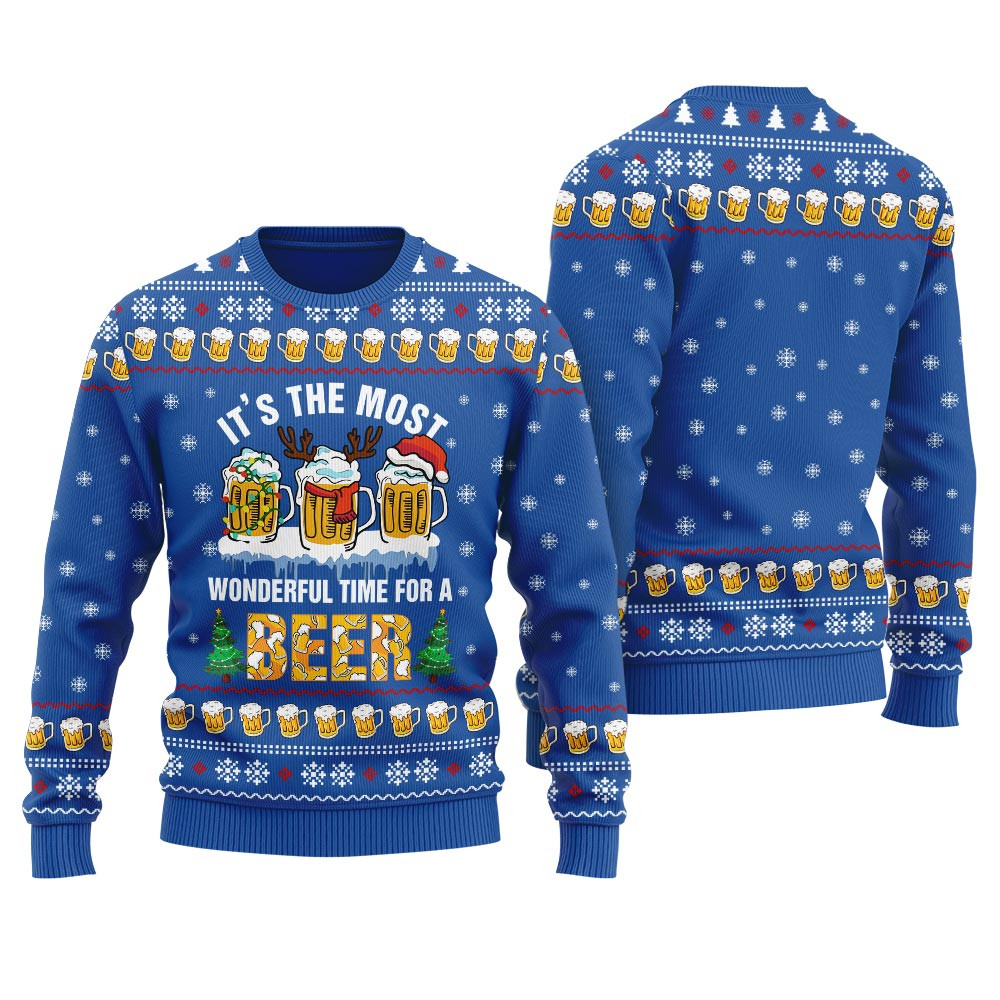 Its The Most Wonderful Time For A Beer Ugly Sweater For Women Meaningful Holiday Gift Merch to Show You Care