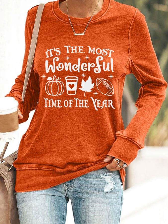 It's The Most Wonderful Time Of The Year Sweatshirt Holiday Clothing Football Lover Gift