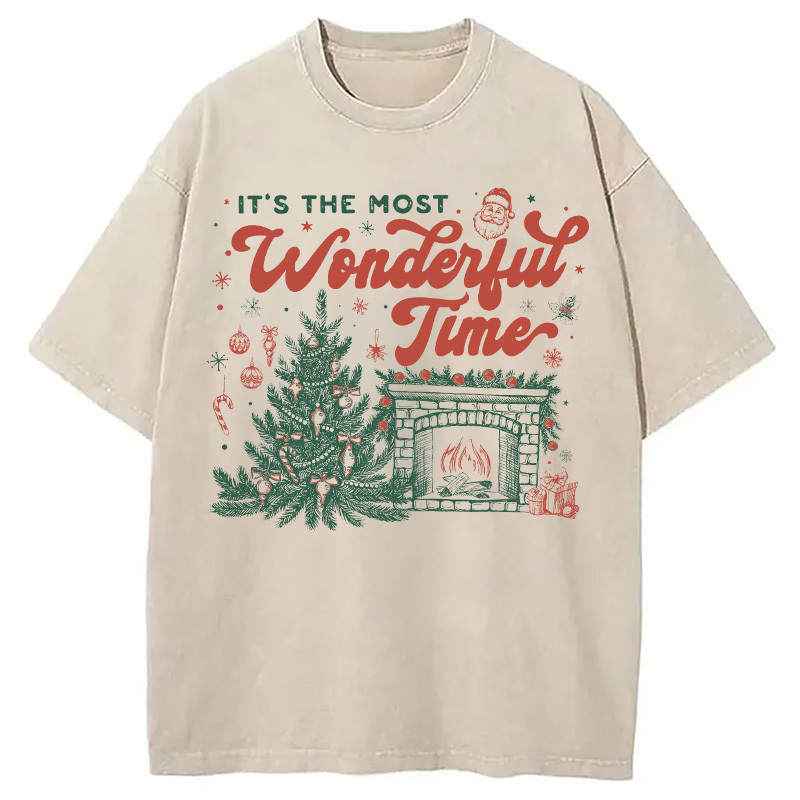 It's The Most Wonderful Time Washed T-Shirt Casual Oversized Outfit Style Gifts For Friends