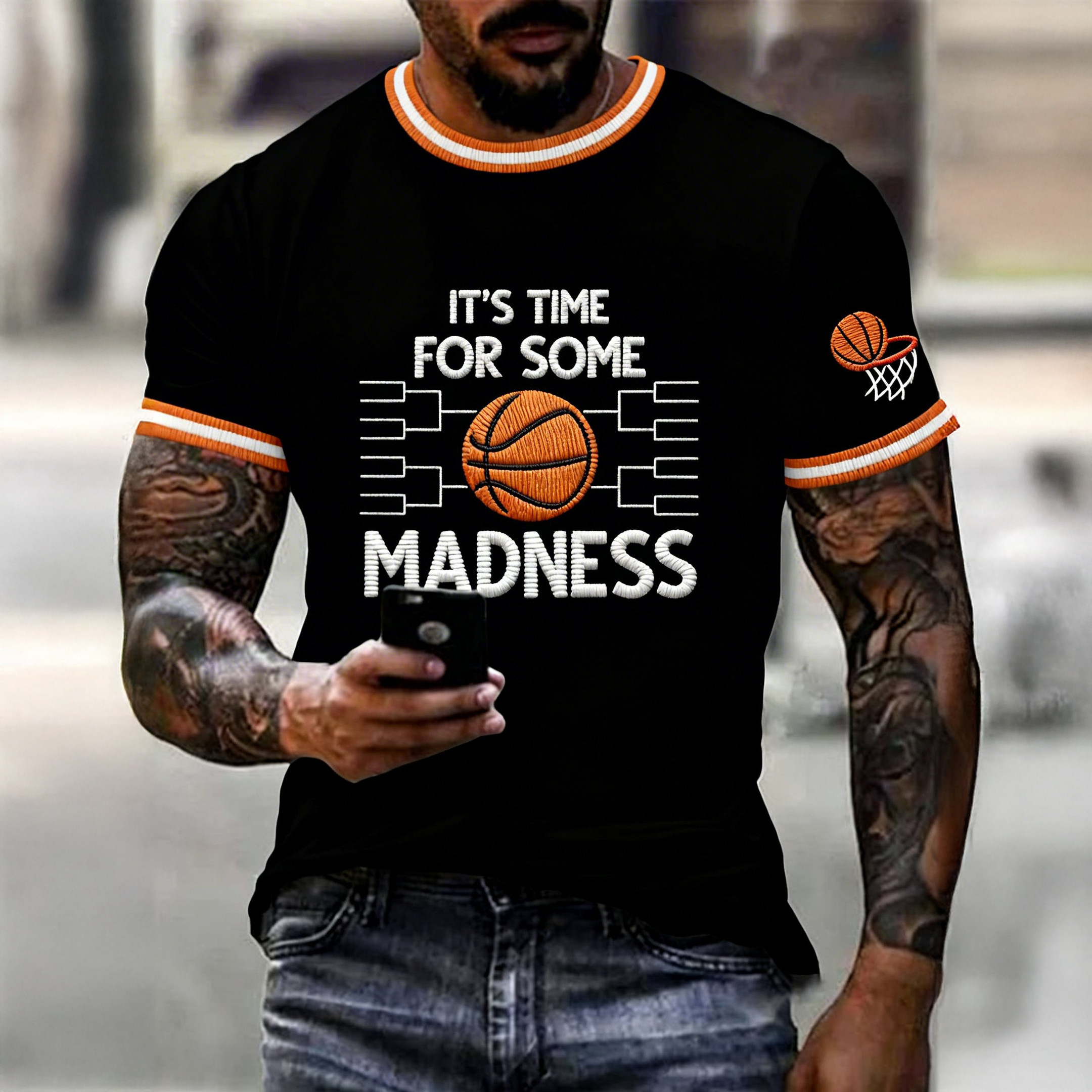 It's Time For Some Madness Basketball T-Shirt Game Day Clothing Basketball Lover Gift