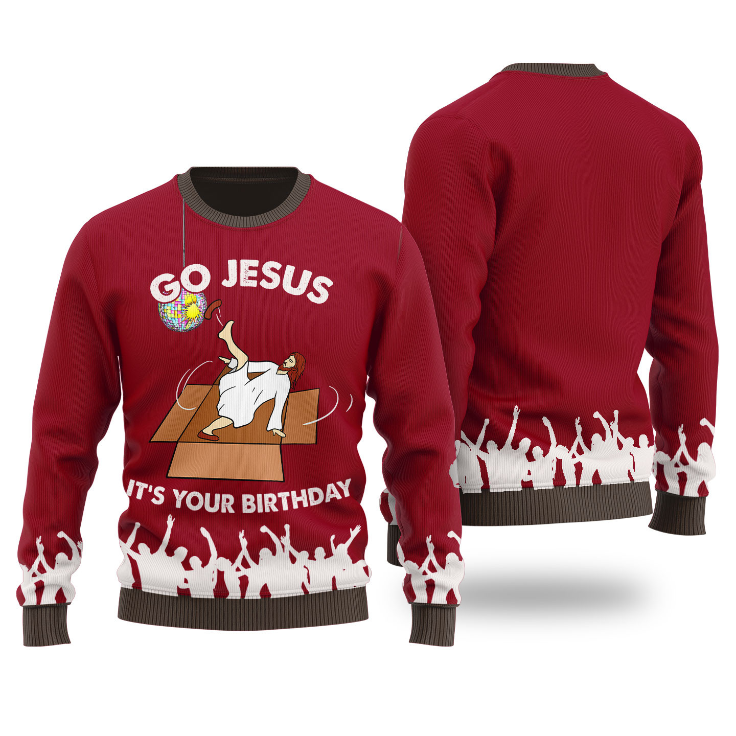 Its Your Birthday Jesus Ugly Christmas Sweatshirt Warm Winter Sweater to Brighten Your Holidays