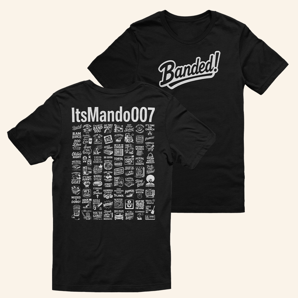 ItsMando007 Official Merch Banded T-Shirt Birthday Ideas For Husband ItsMando007 Official Merch Banded T-Shirt Birthday Ideas For Husband