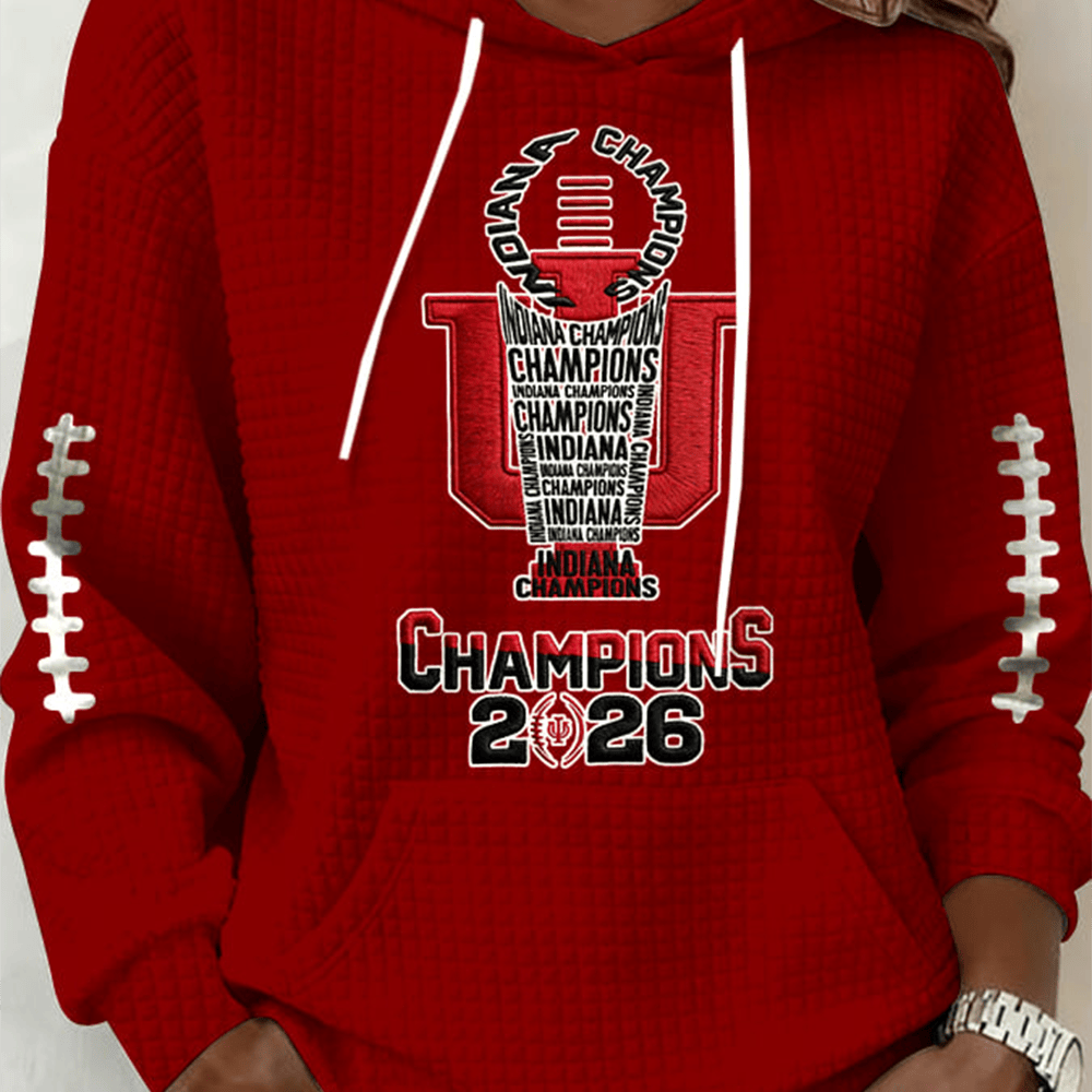 IU Football National Championship 2026 Hoodie Football Apparel Good Gift For Her